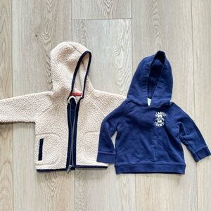 Old Navy Cream and Navy Kids Hoodie Set